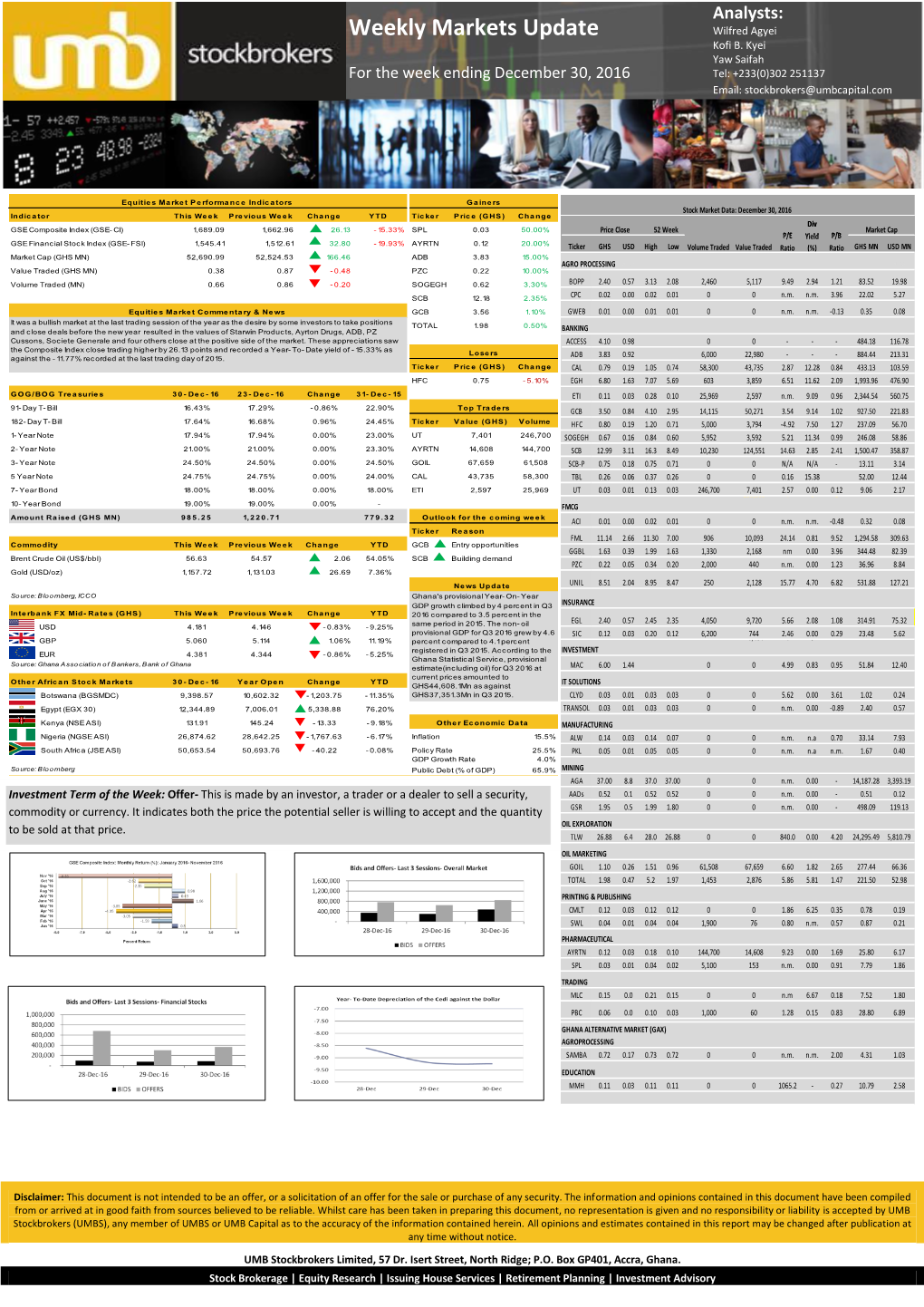 Weekly Markets Update Wilfred Agyei Kofi B