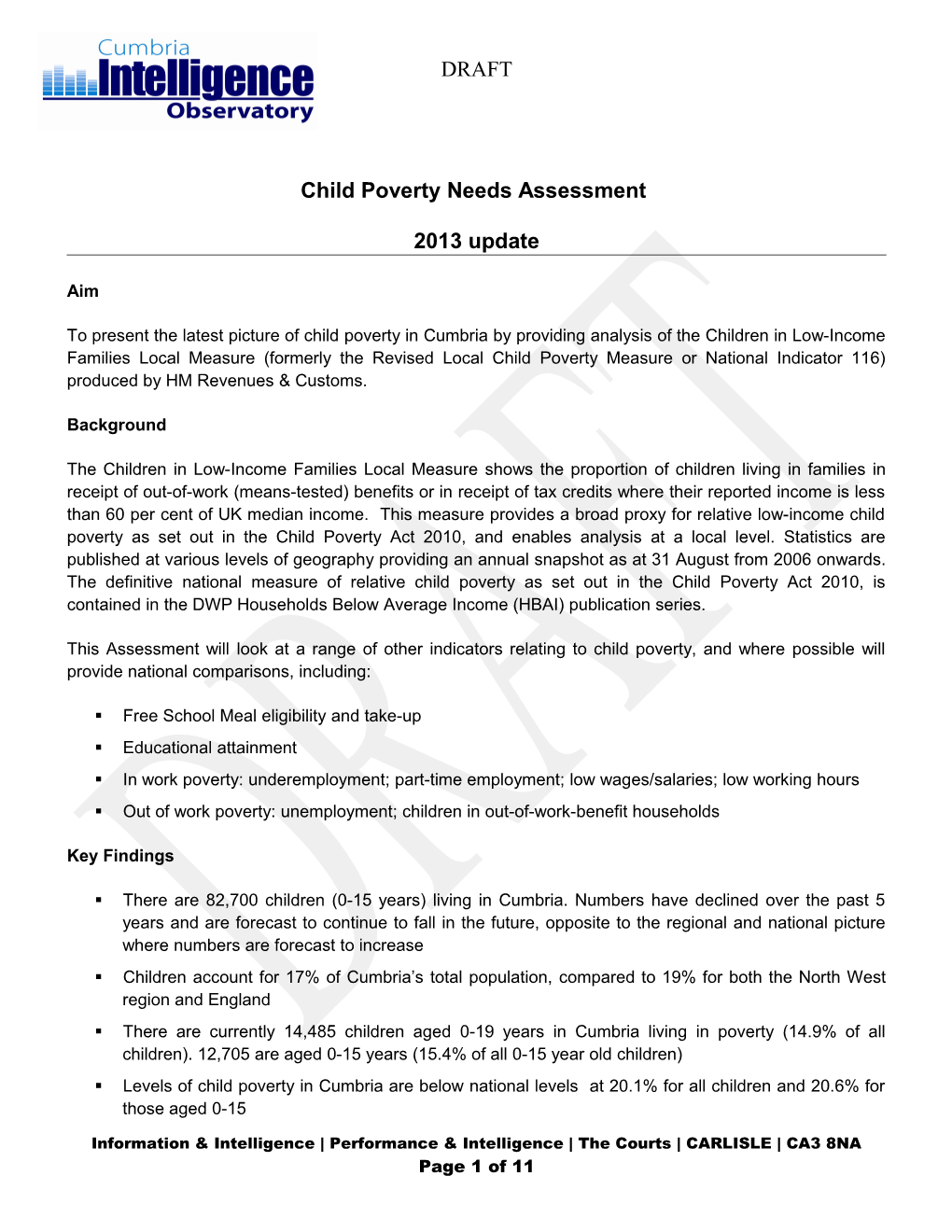 Child Poverty Needs Assessment