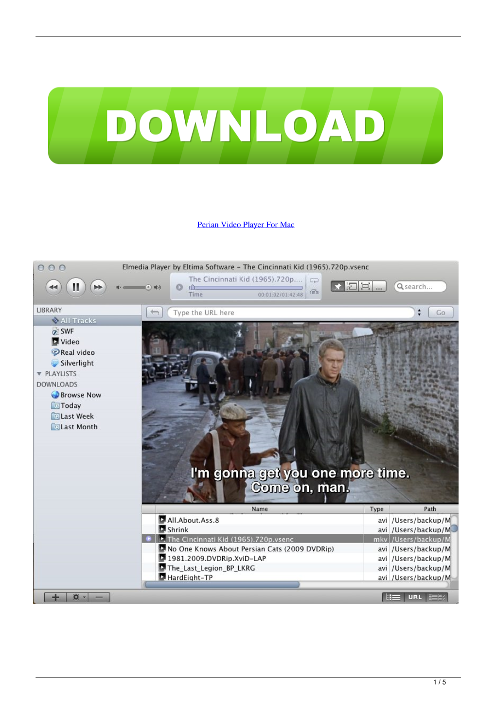 Perian Video Player for Mac