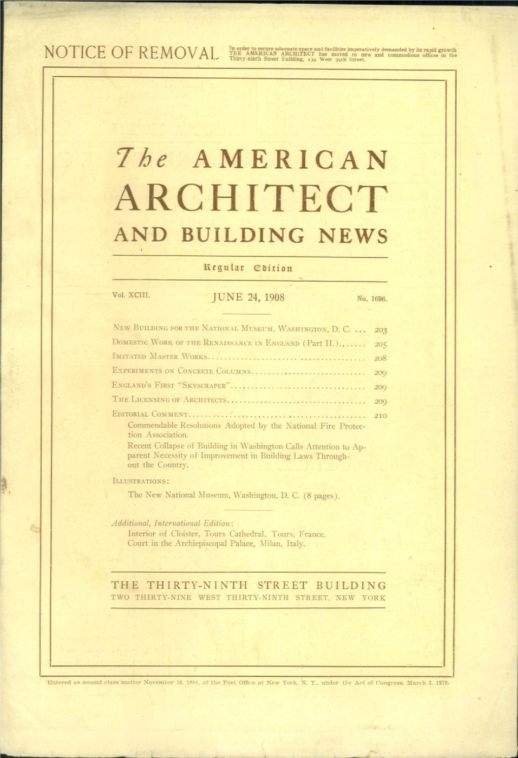 7He AMERICAN ARCHITECT and BUILDING NEWS