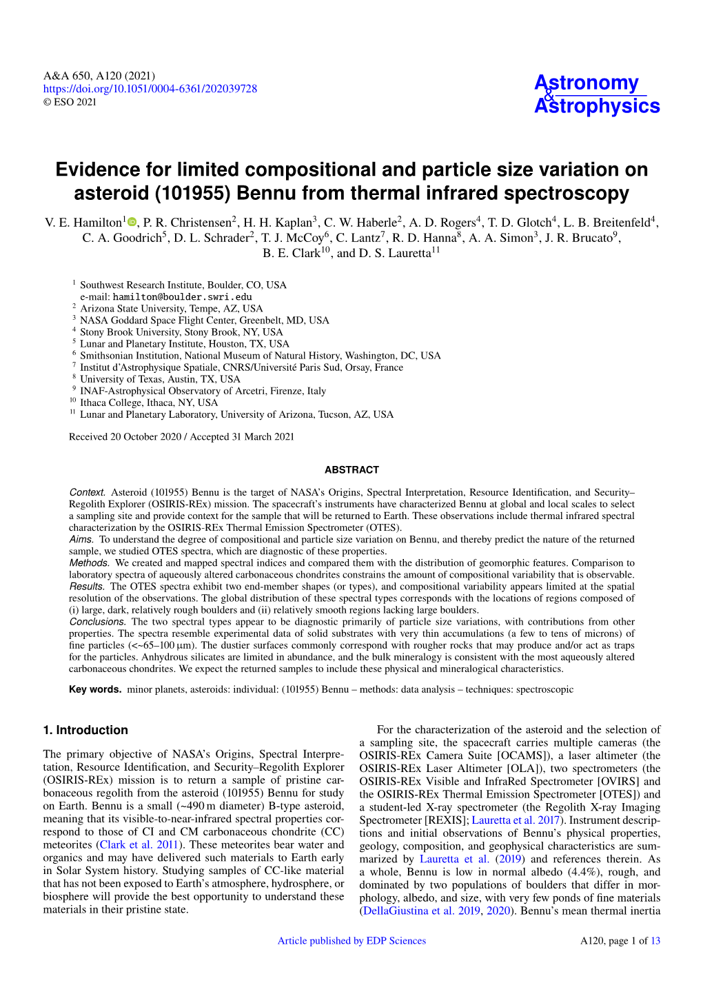 (101955) Bennu from Thermal Infrared Spectroscopy V