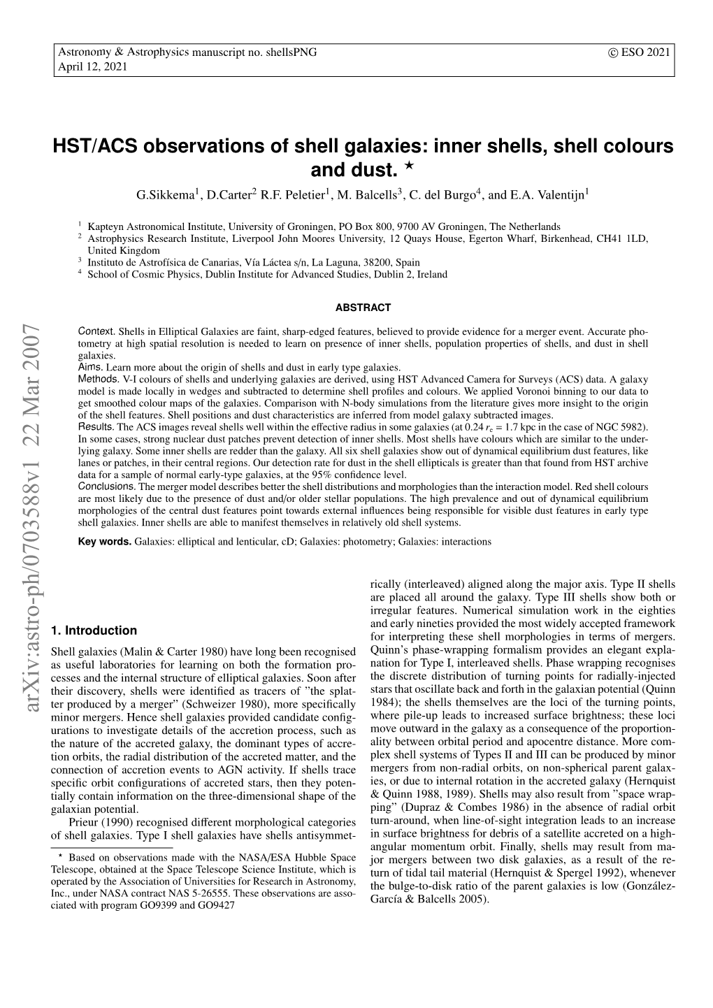 HST/ACS Observations of Shell Galaxies: Inner Shells, Shell Colours and Dust