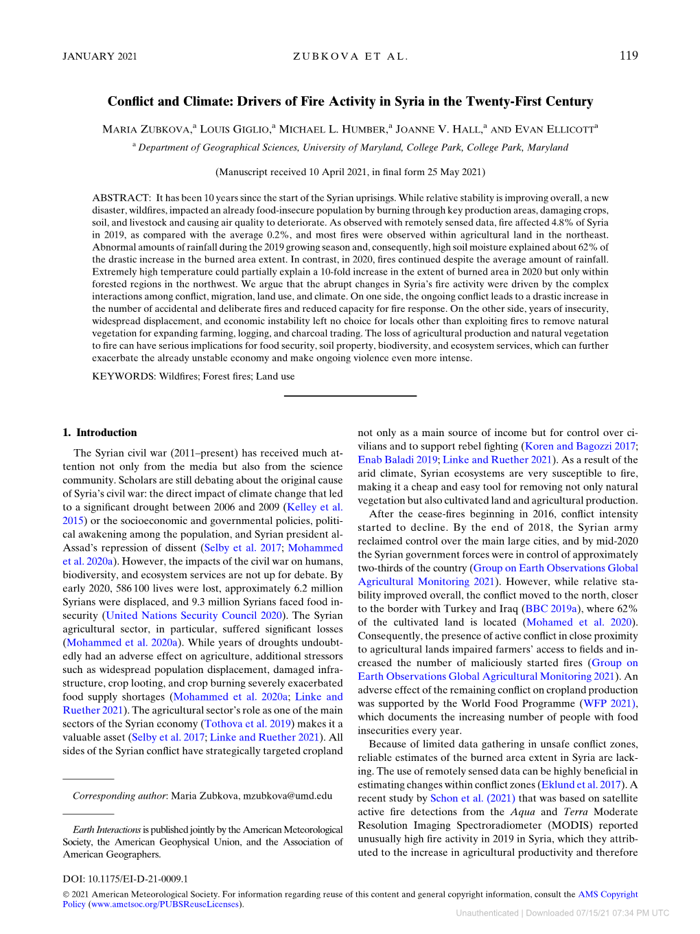 Conflict and Climate