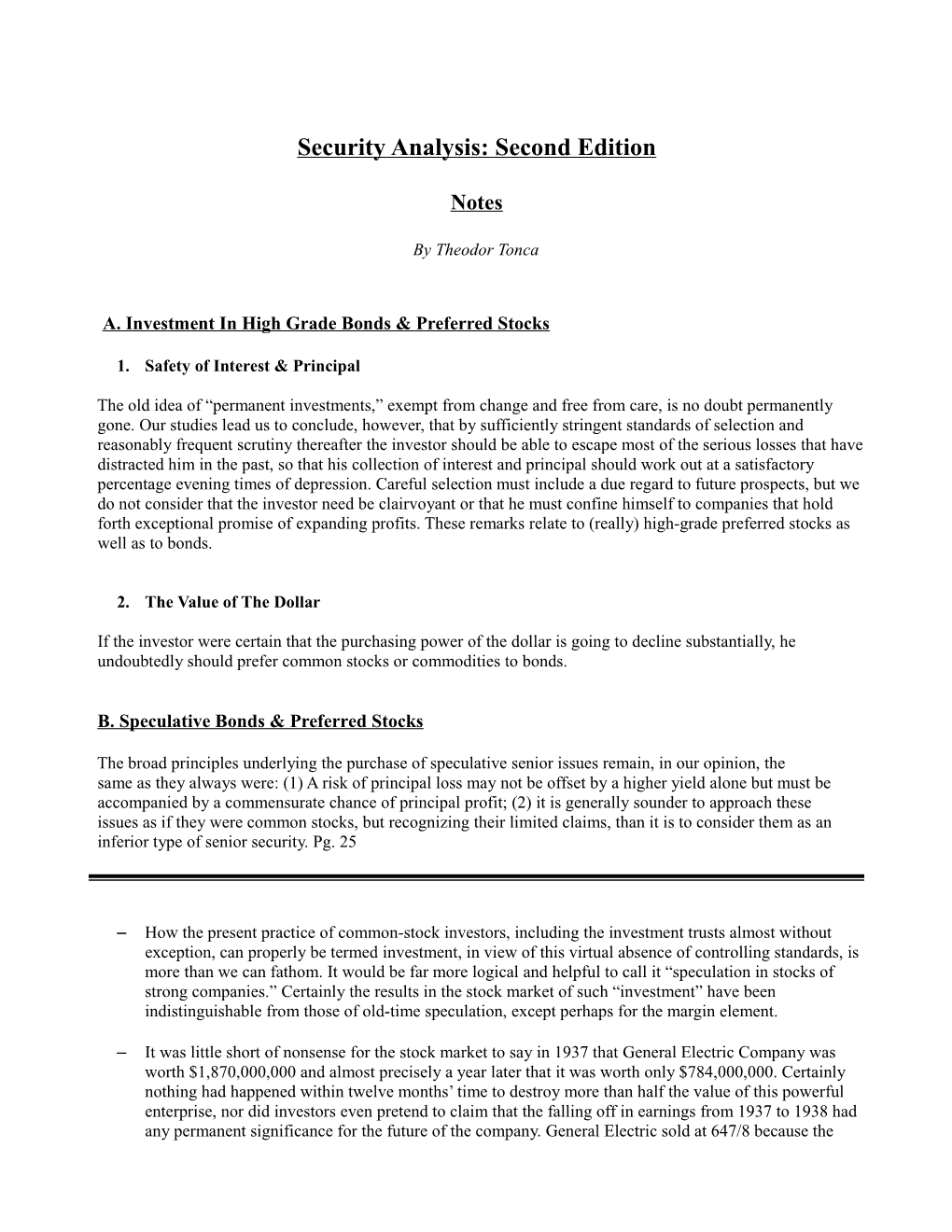 Security Analysis: Second Edition