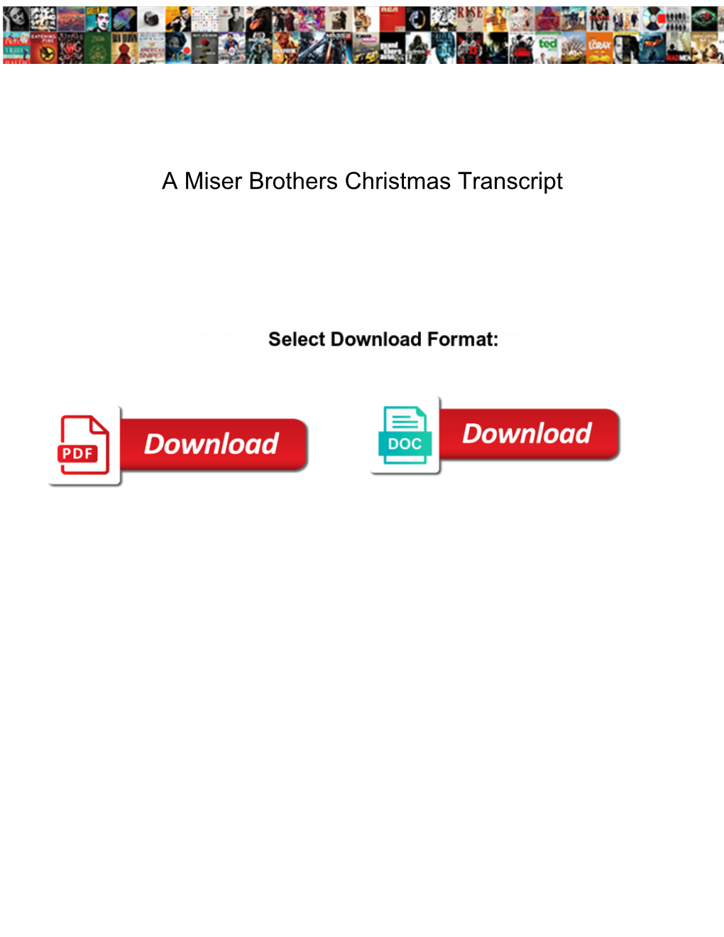 A Miser Brothers Christmas Transcript