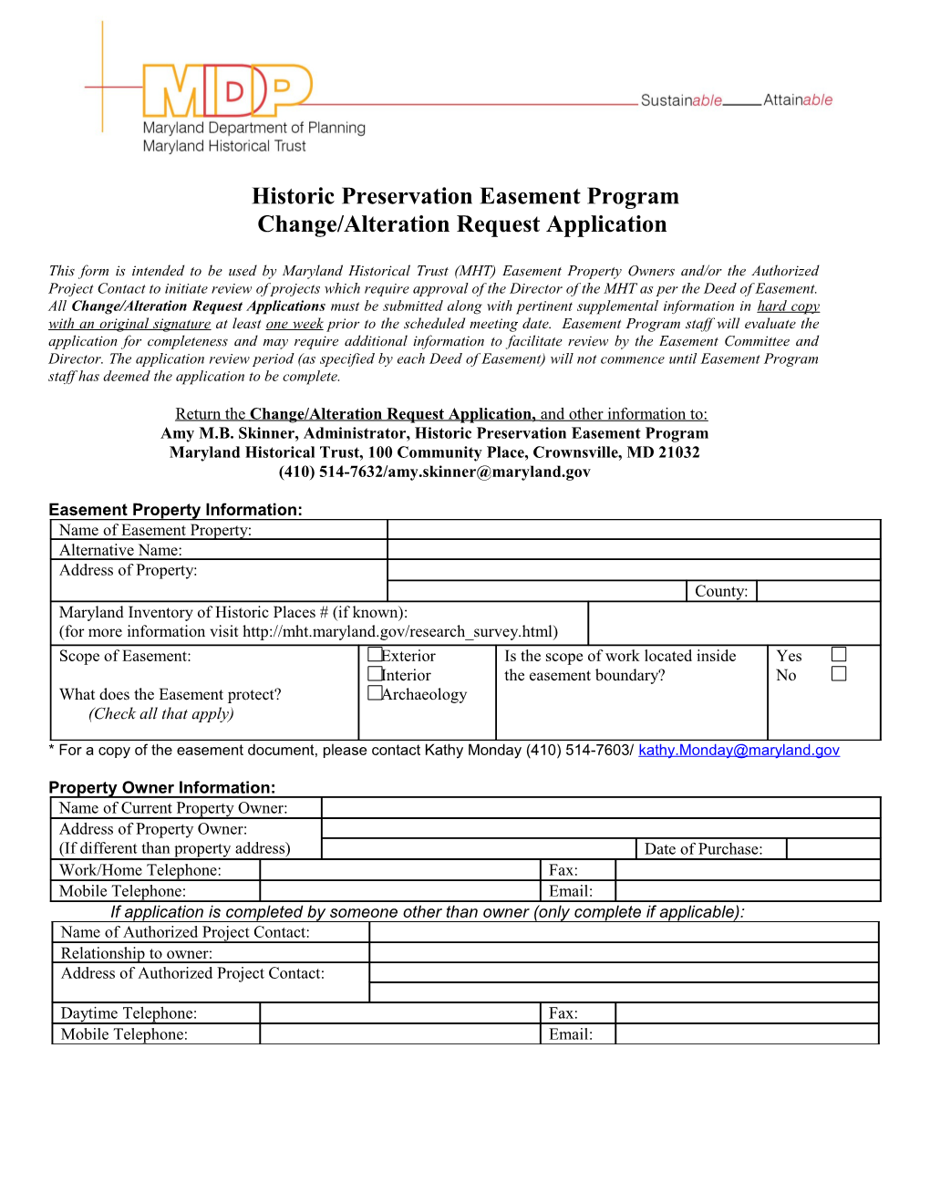 Historic Preservation Easement Program