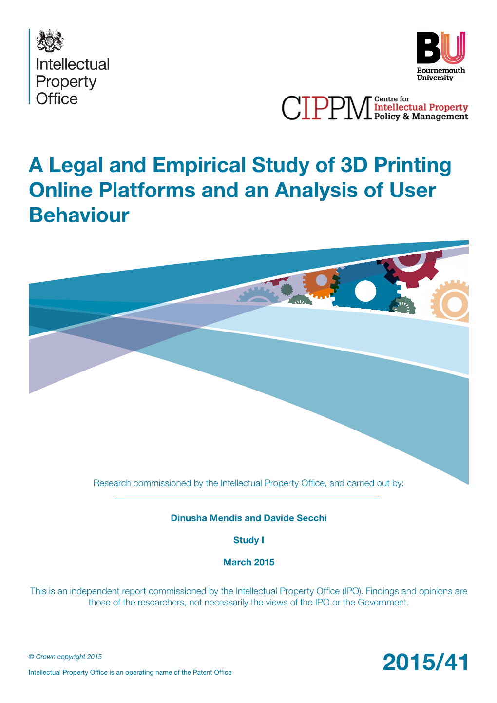 A Legal and Empirical Study of 3D Printing Online Platforms and an Analysis of User Behaviour