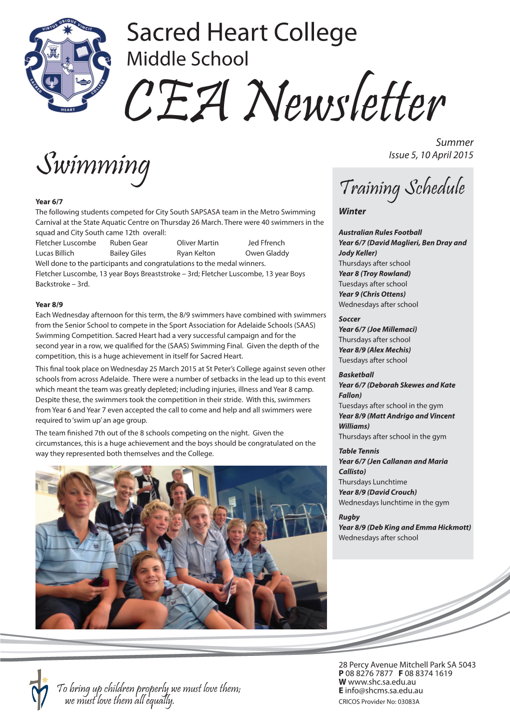 Swimming Issue 5, 10 April 2015