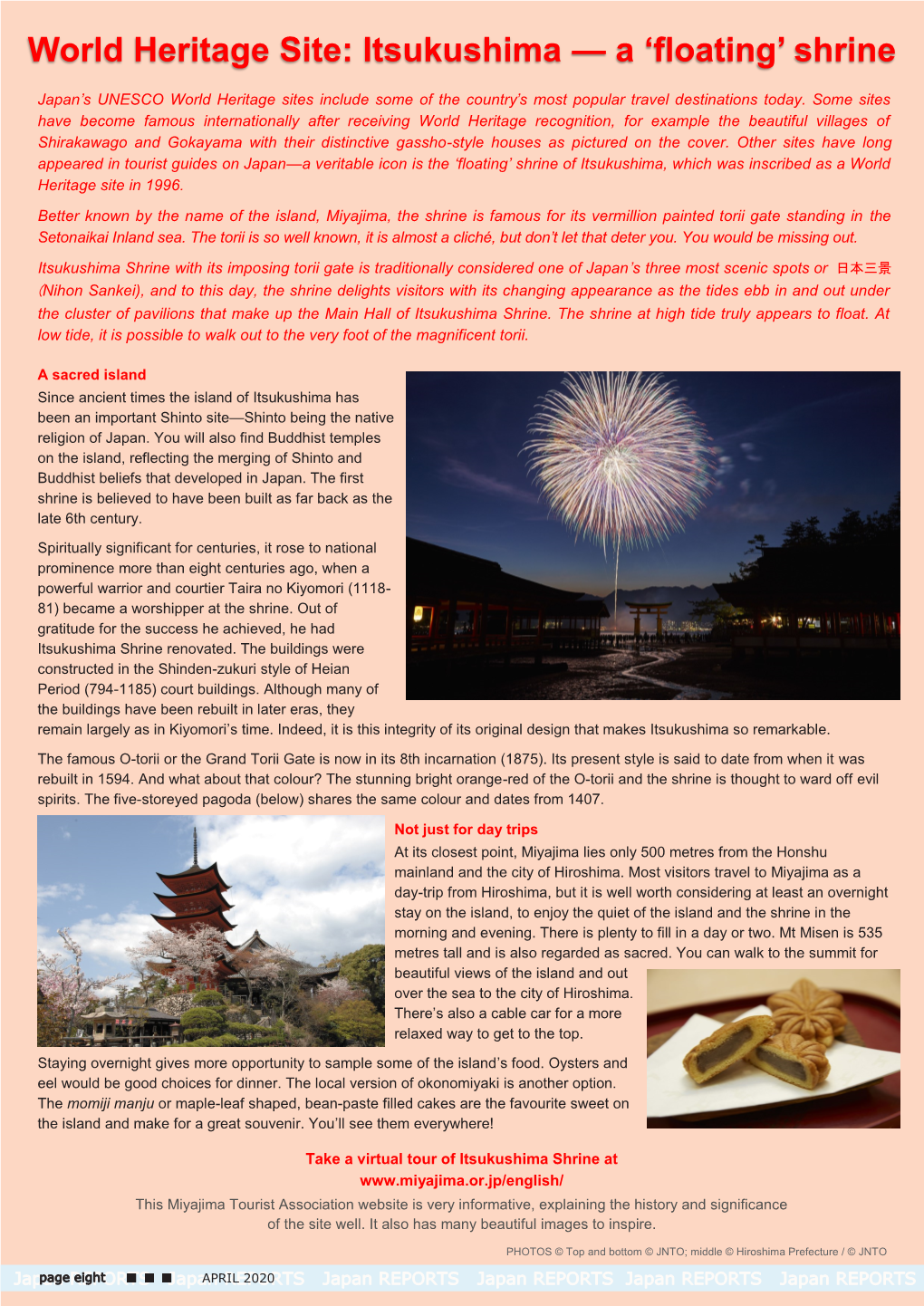 World Heritage Site: Itsukushima — a 'Floating' Shrine