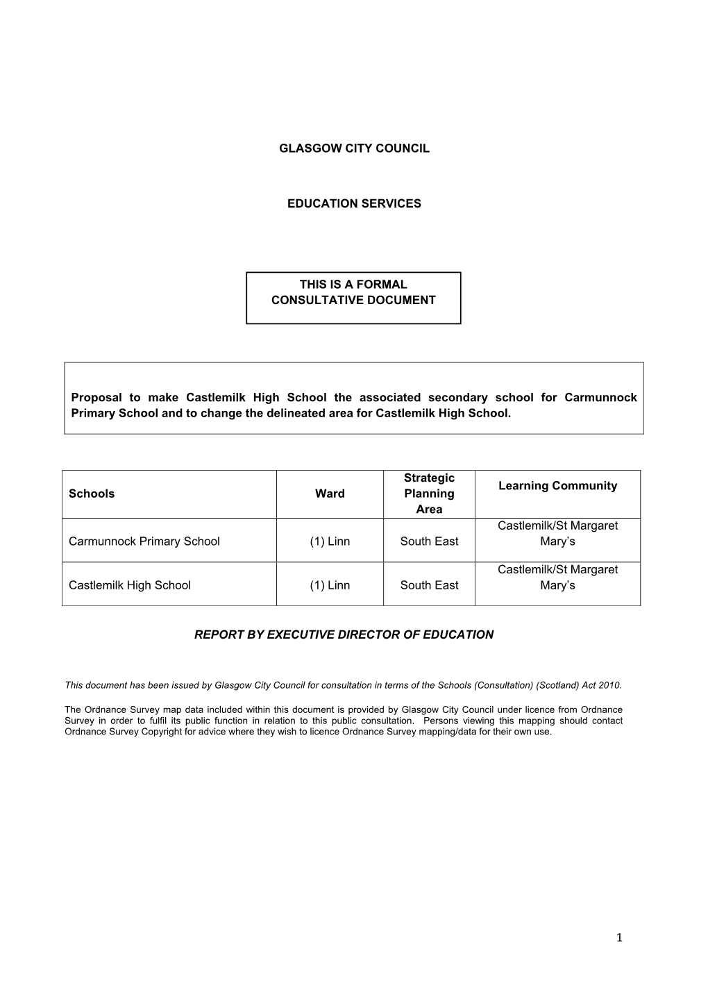 GLASGOW CITY COUNCIL EDUCATION SERVICES Proposal