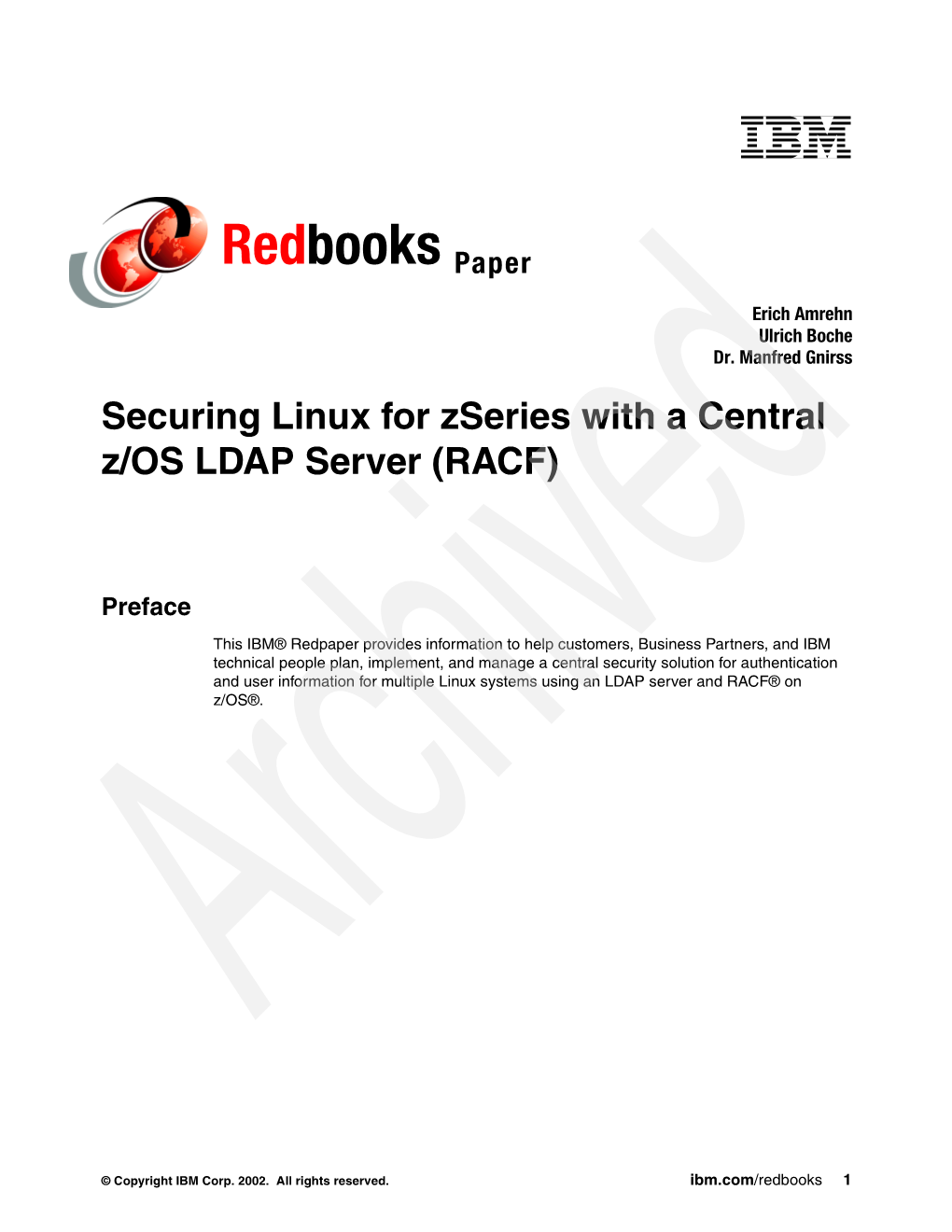 Securing Linux for Zseries with a Central Z/OS LDAP Server (RACF)