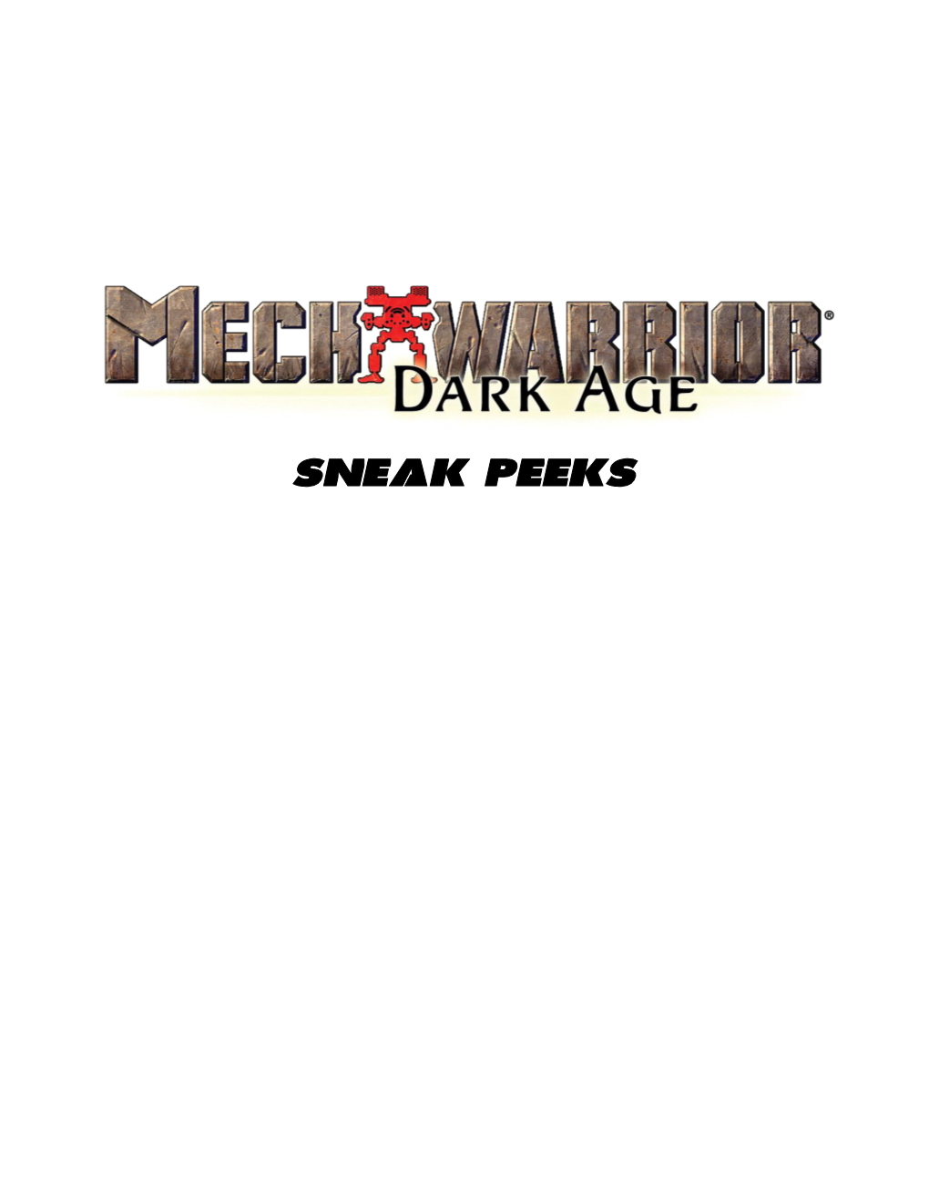 Mechwarrior: Dark Age Sneak Peeks