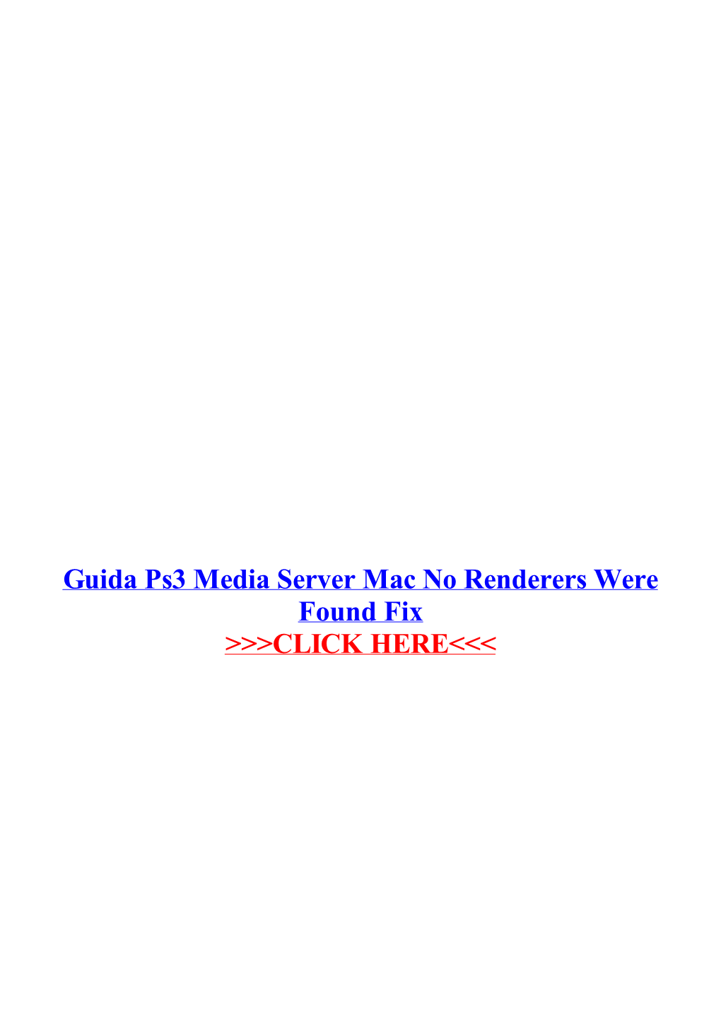 Guida Ps3 Media Server Mac No Renderers Were Found Fix