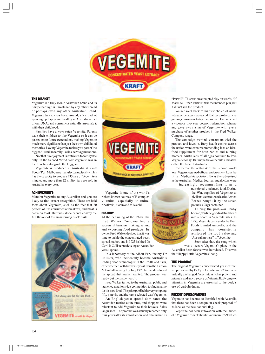 THE MARKET Vegemite Is a Truly Iconic Australian Brand and Its