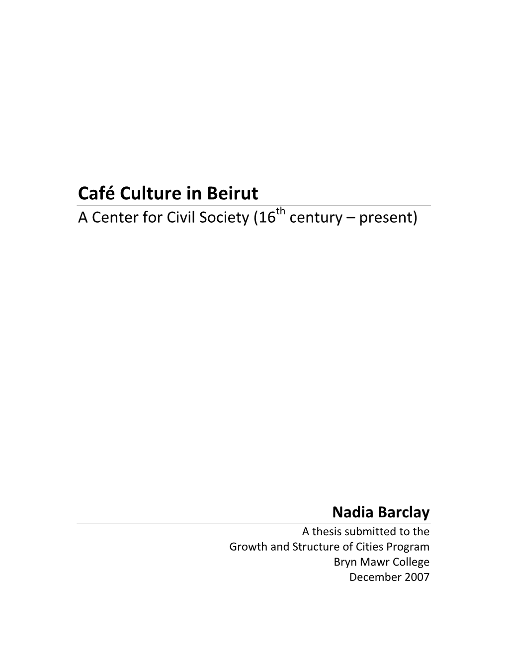 Cafe Culture in Beirut