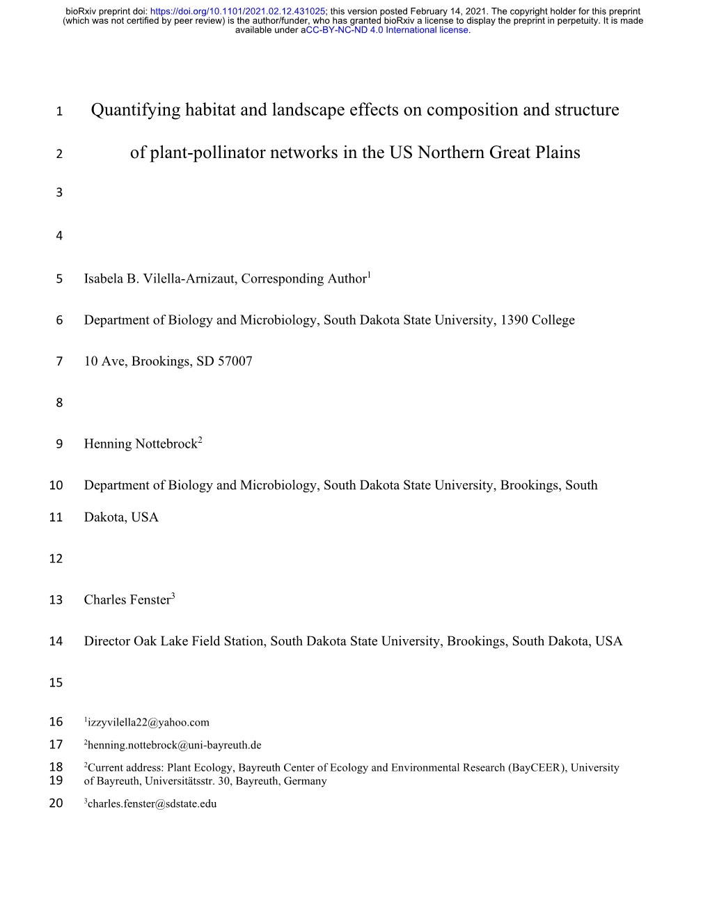 Quantifying Habitat and Landscape Effects on Composition and Structure