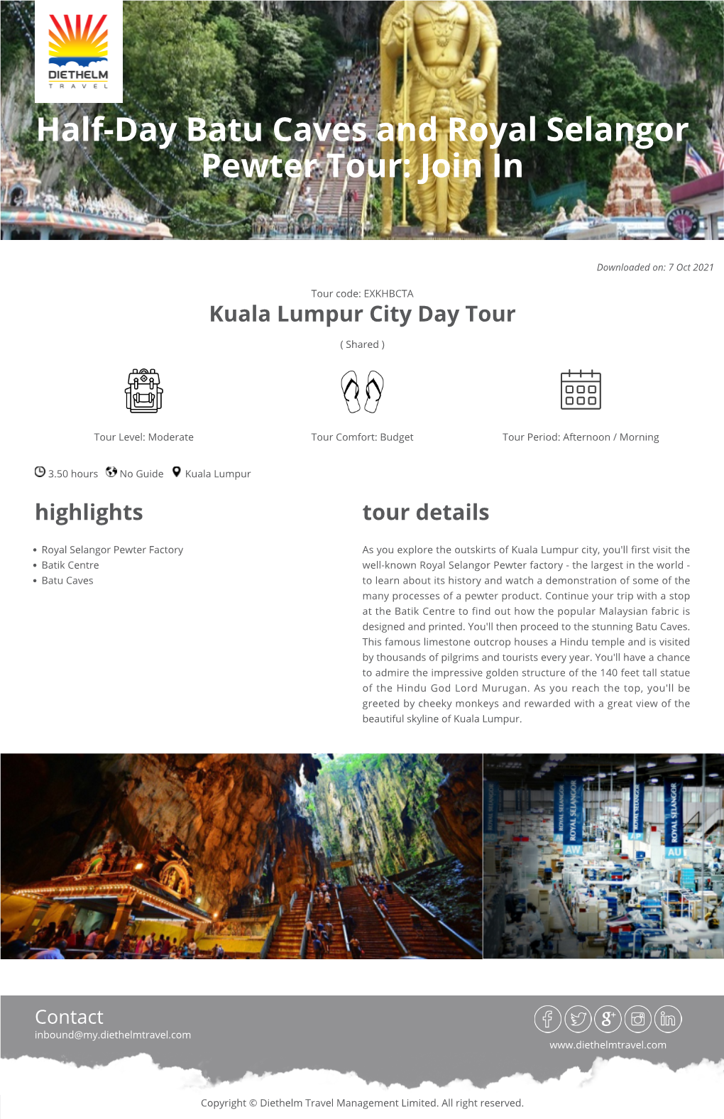 Half-Day Batu Caves and Royal Selangor Pewter Tour: Join In