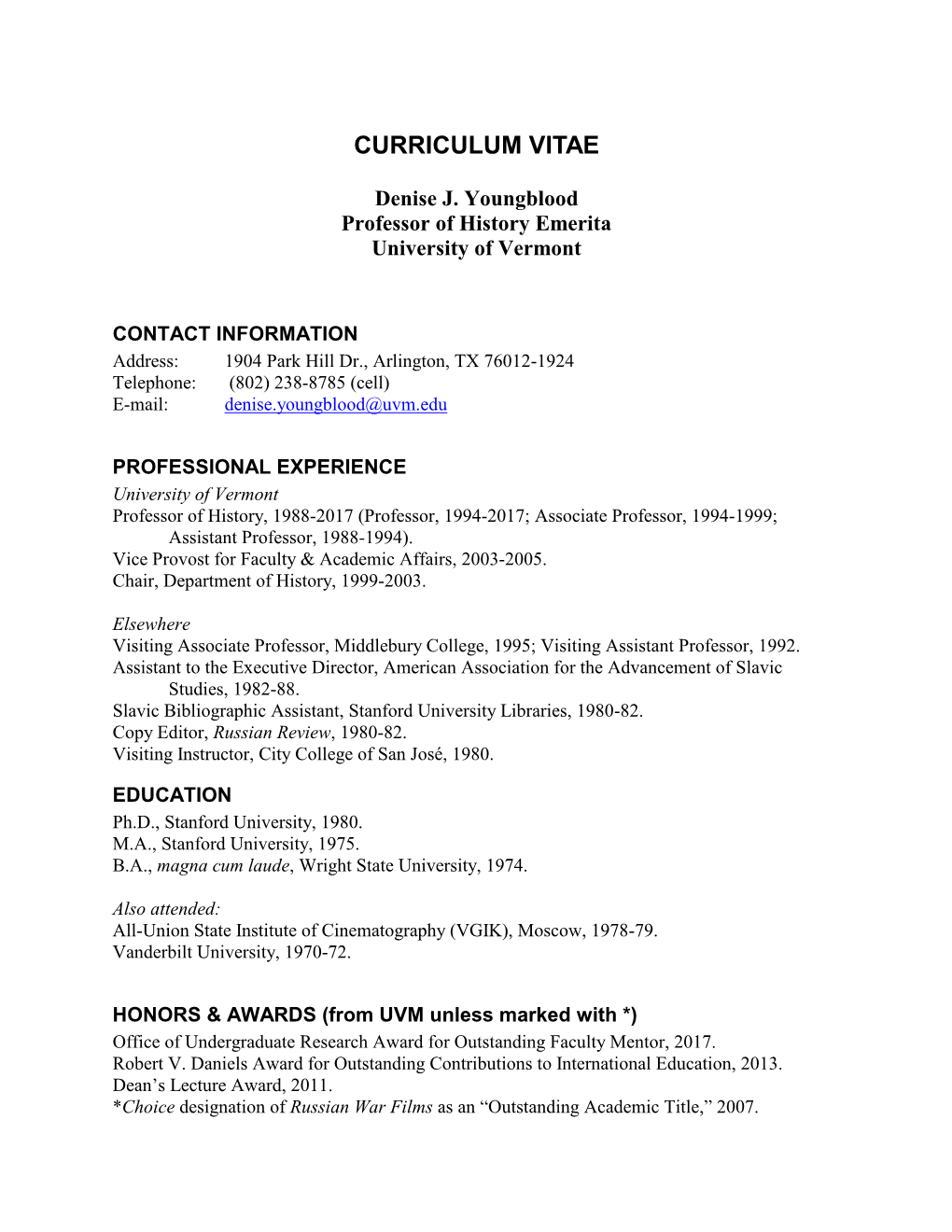 Curriculum Vitae