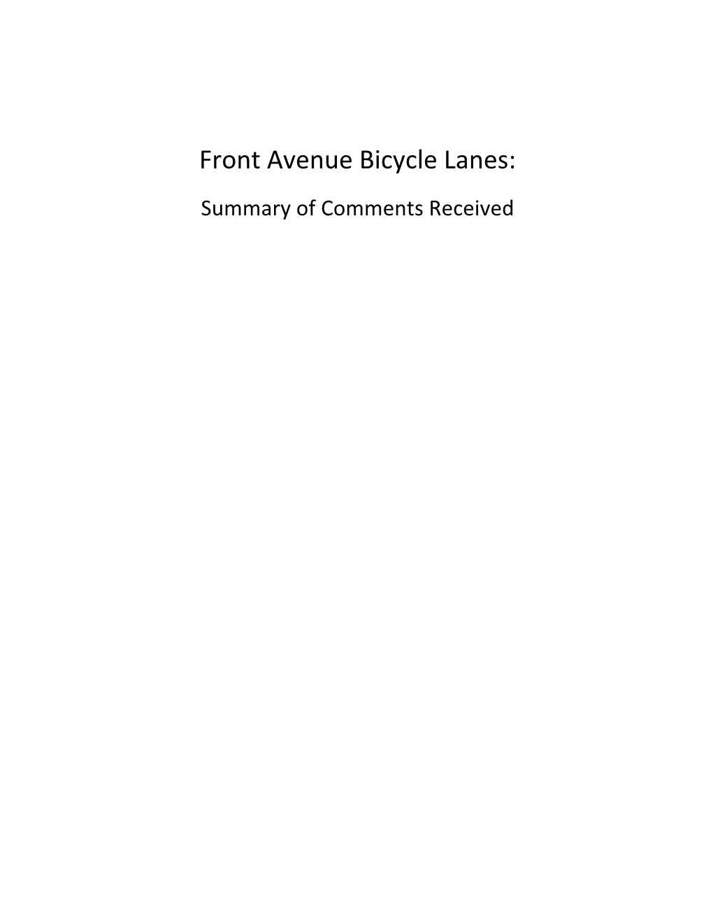Front Avenue Bicycle Lanes
