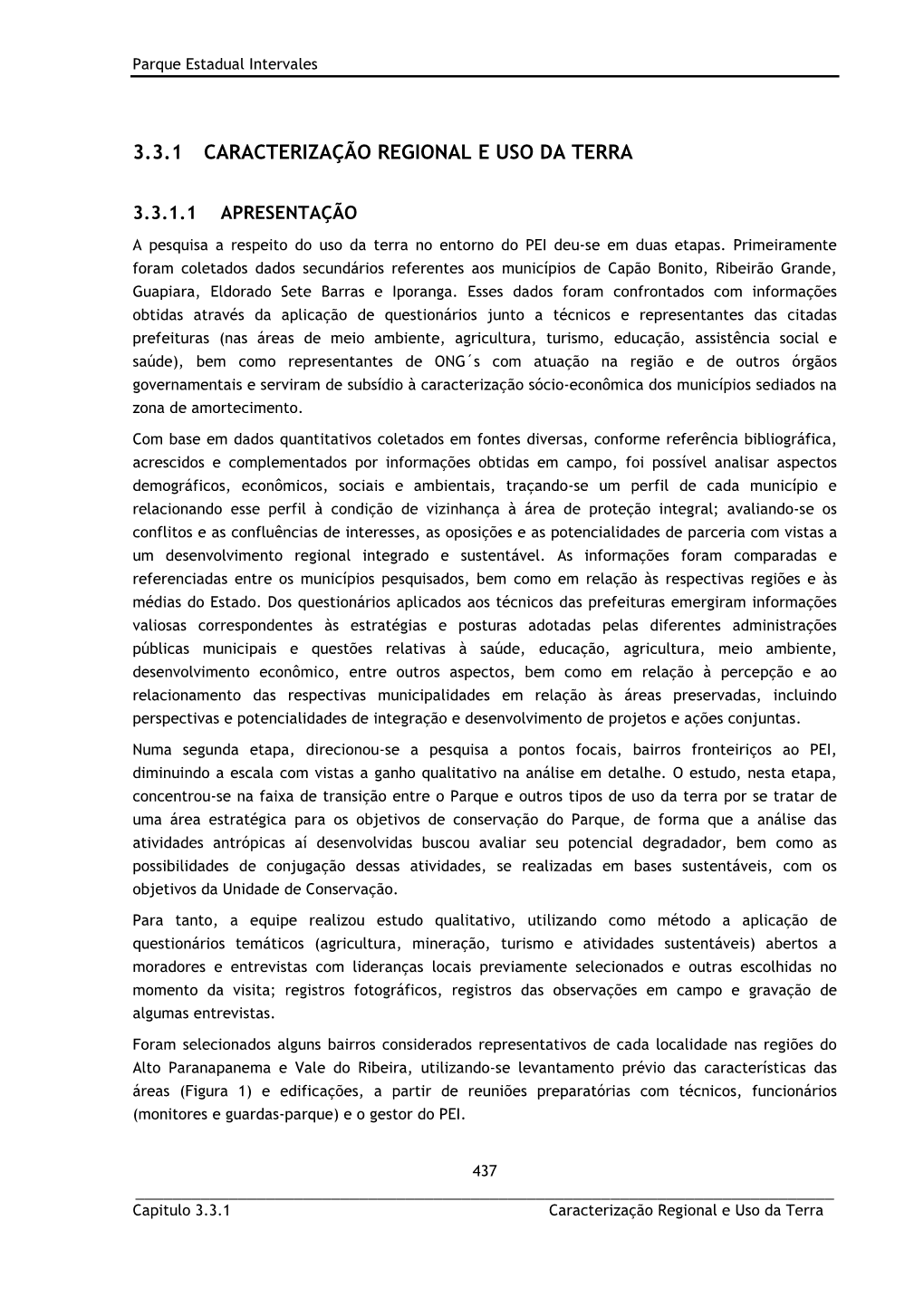 3.3.1 Caracterização Regional E Uso Da Terra