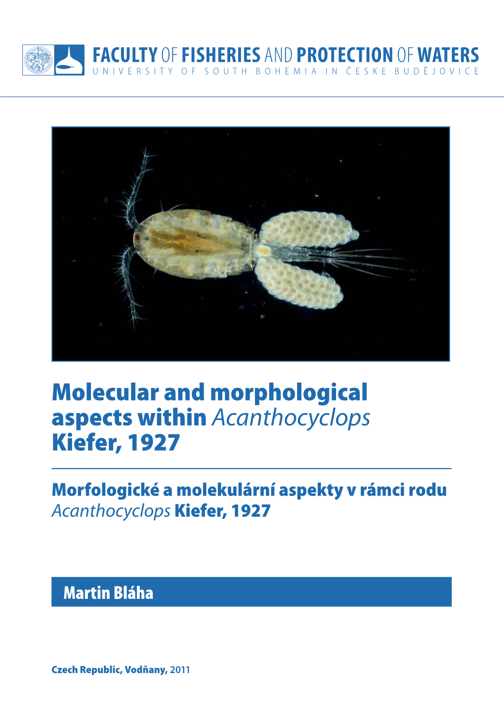 Molecular and Morphological Aspects Within Acanthocyclops Kiefer, 1927