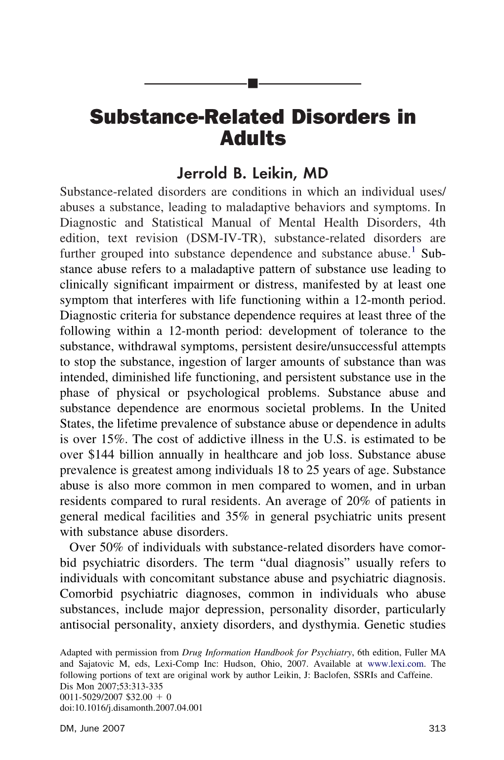 Substance-Related Disorders in Adults