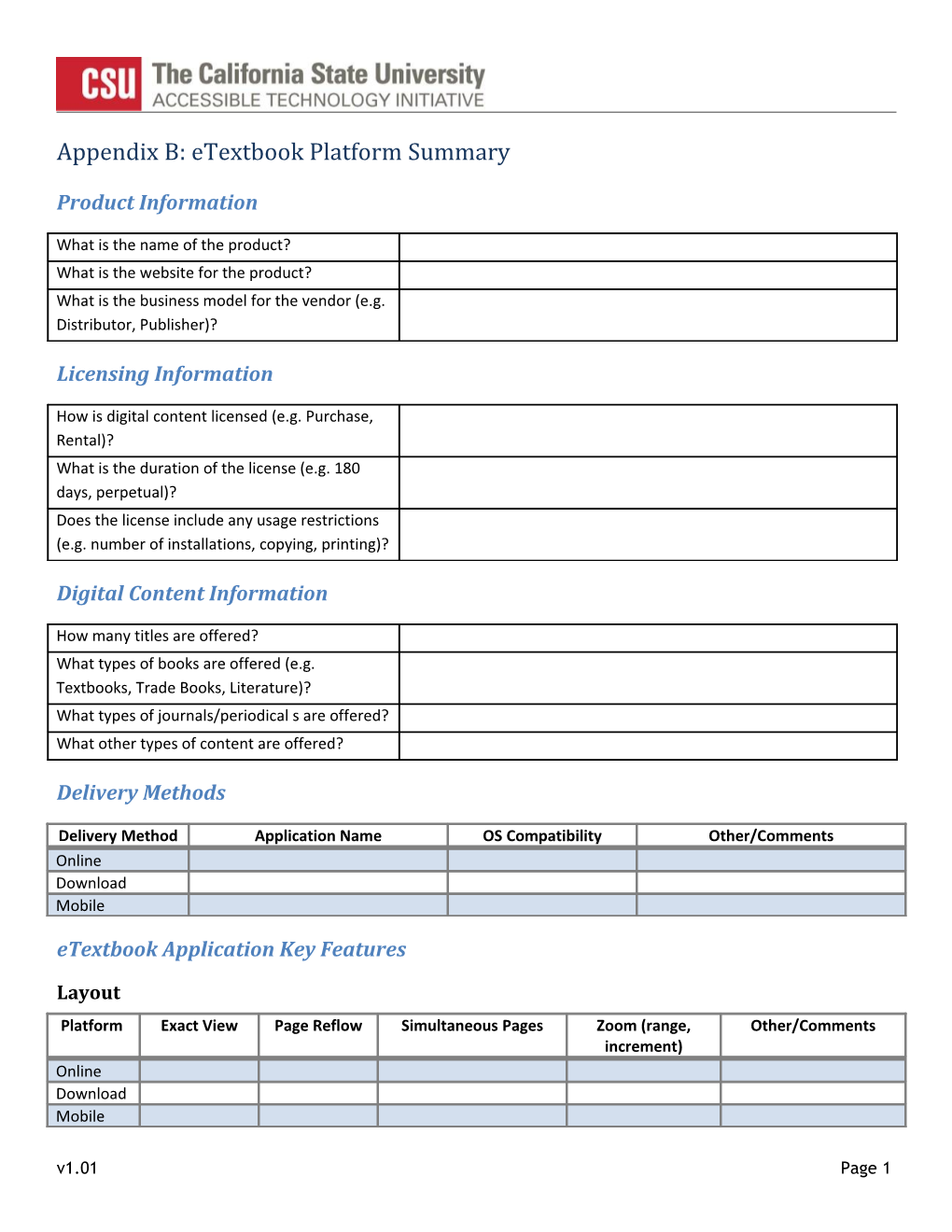 Appendix B: Etextbook Platform Summary Product Information What Is the Name of the Product?