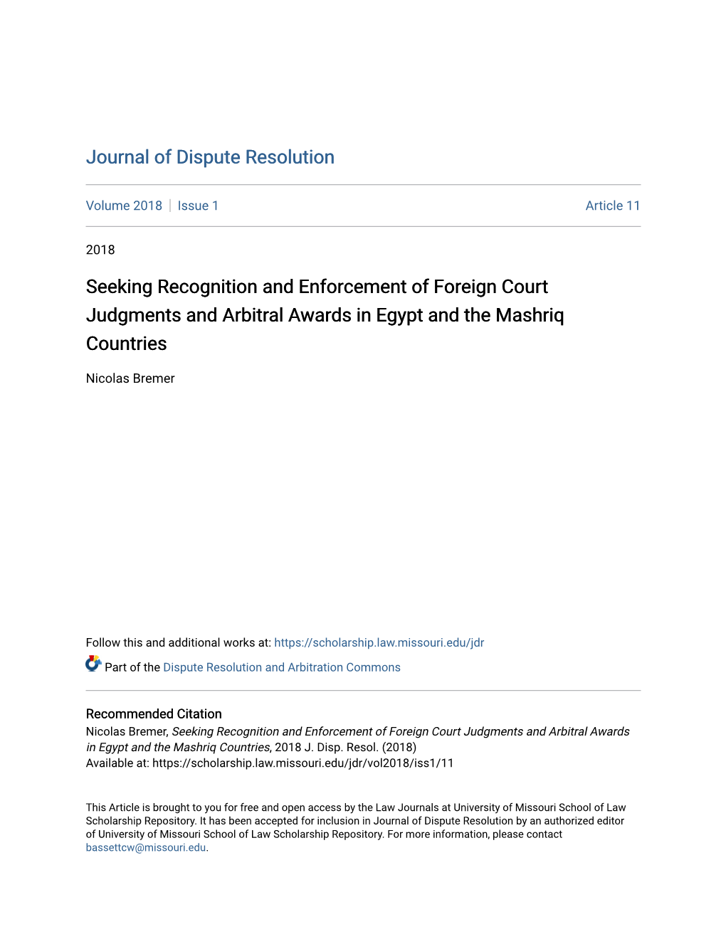 Seeking Recognition and Enforcement of Foreign Court Judgments and Arbitral Awards in Egypt and the Mashriq Countries