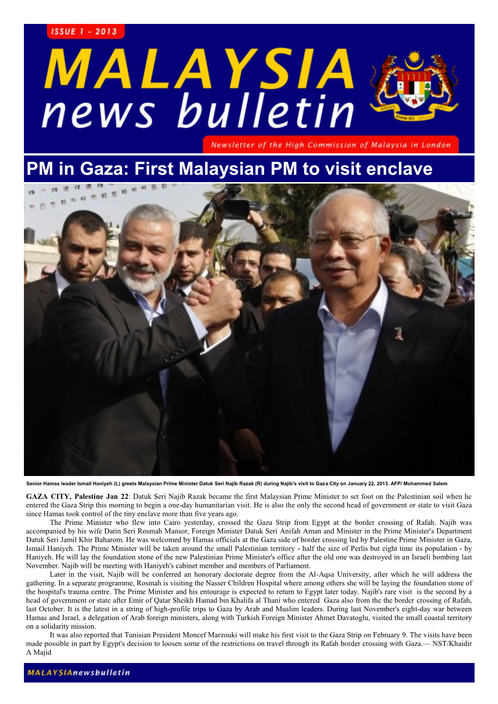 PM in Gaza: First Malaysian PM to Visit Enclave