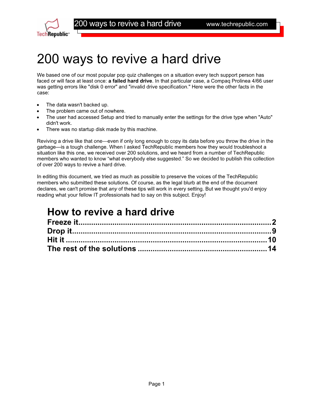 200 Ways to Revive a Dead Hard Drive