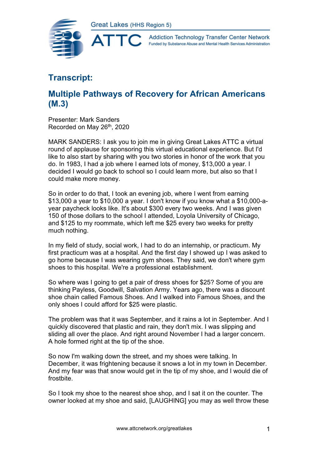 Transcript: Multiple Pathways of Recovery for African Americans (M.3)