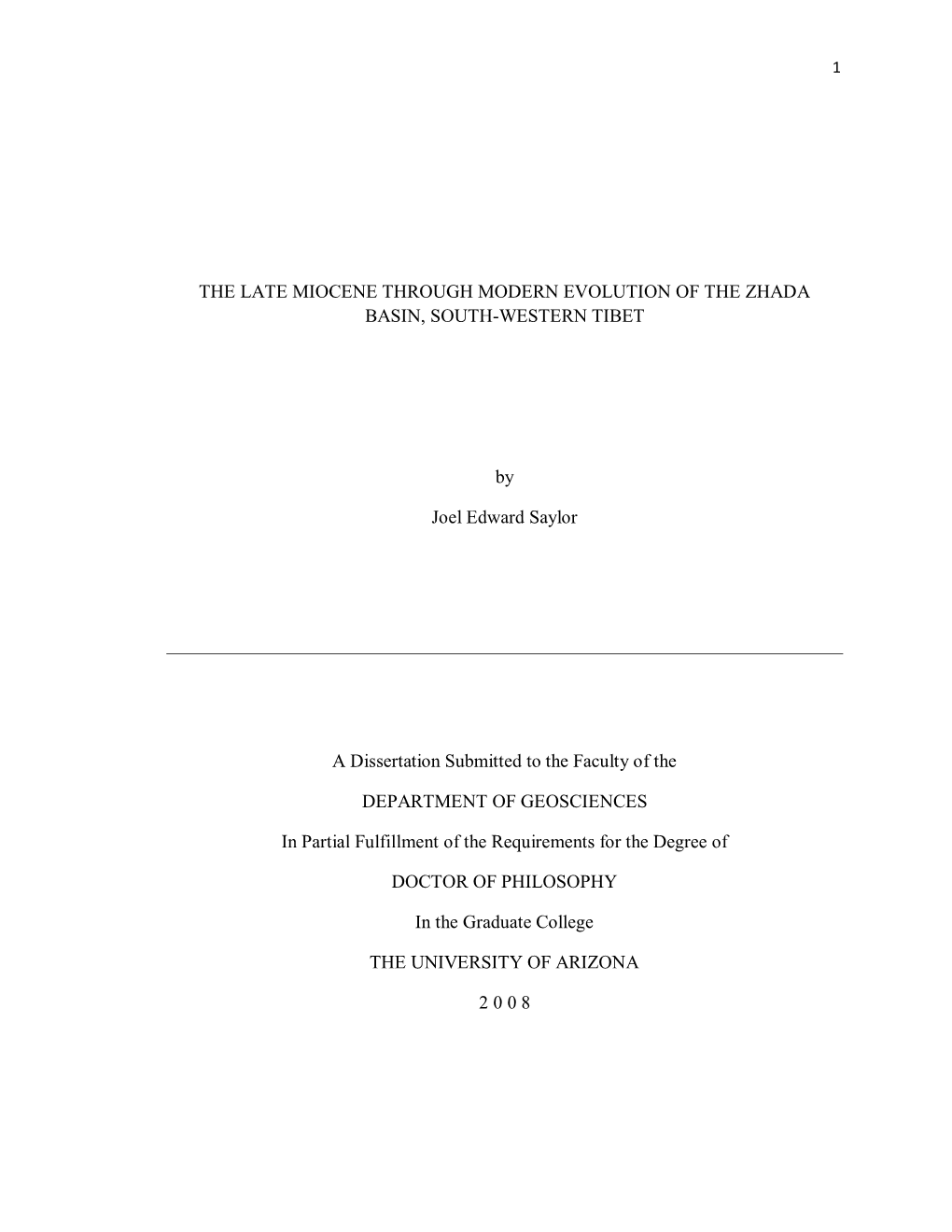 The Late Miocene Through Modern Evolution of the Zhada Basin, South-Western Tibet