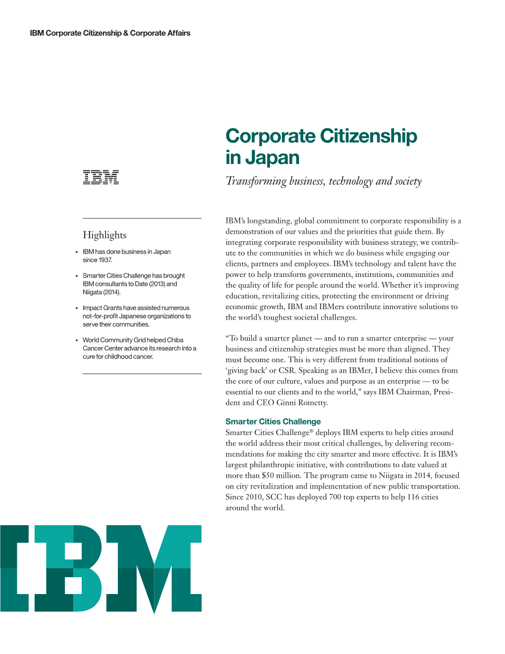 Corporate Citizenship in Japan Transforming Business, Technology and Society