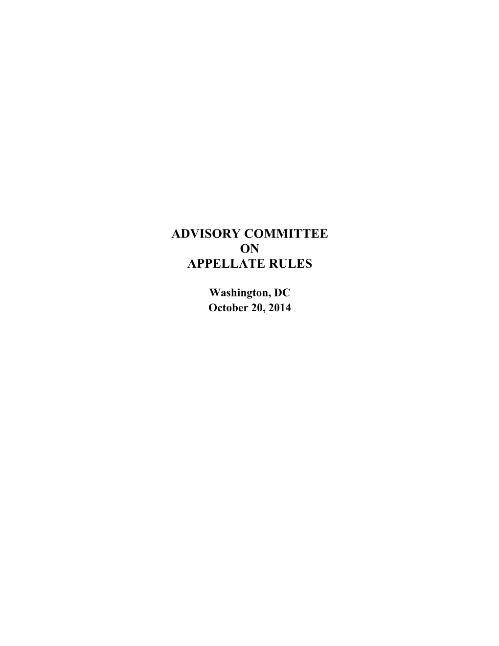 Advisory Committee on Appellate Rules