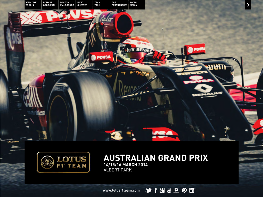 Australian Grand Prix 14/15/16 March 2014 Albert Park