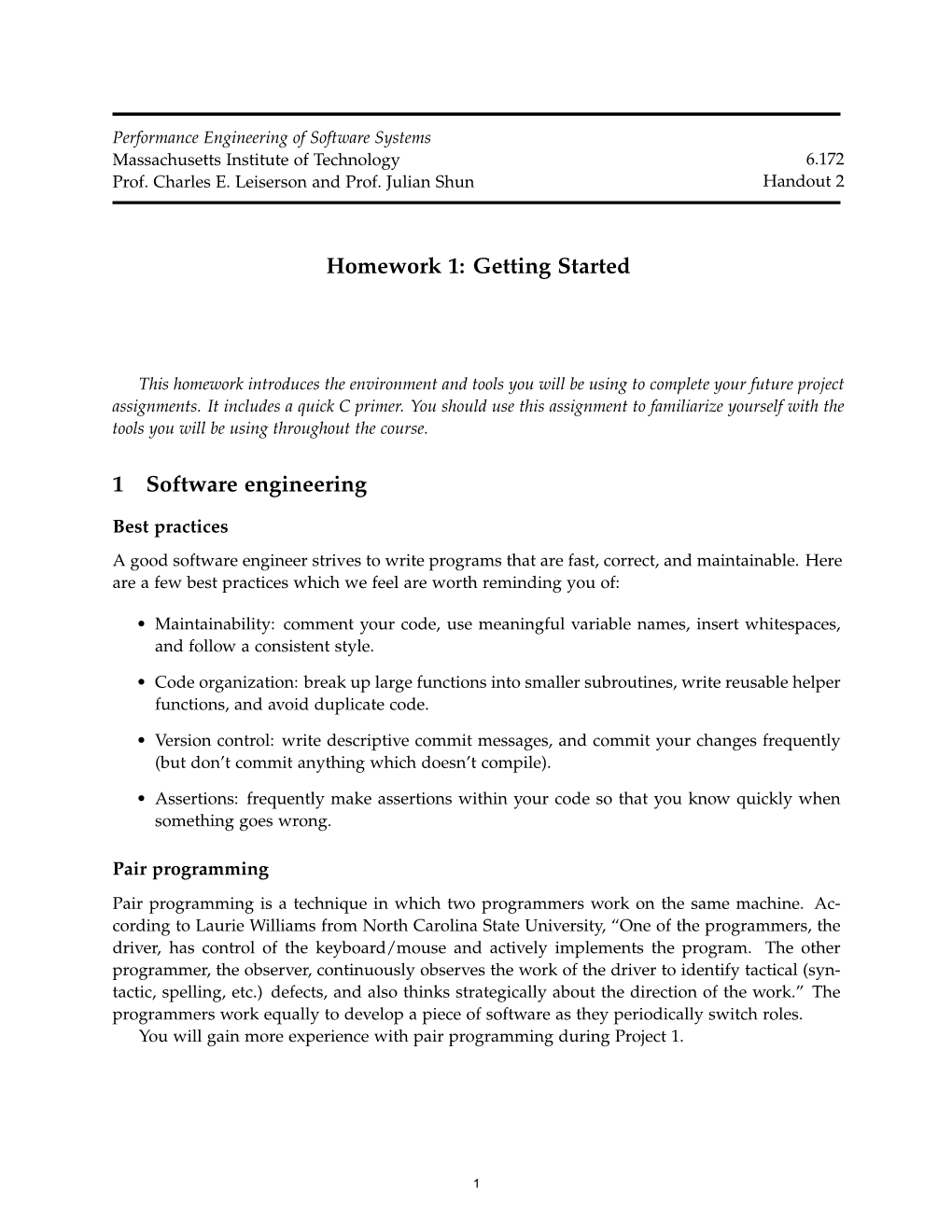 6.172 Performance Engineering of Software Systems, Homework 1