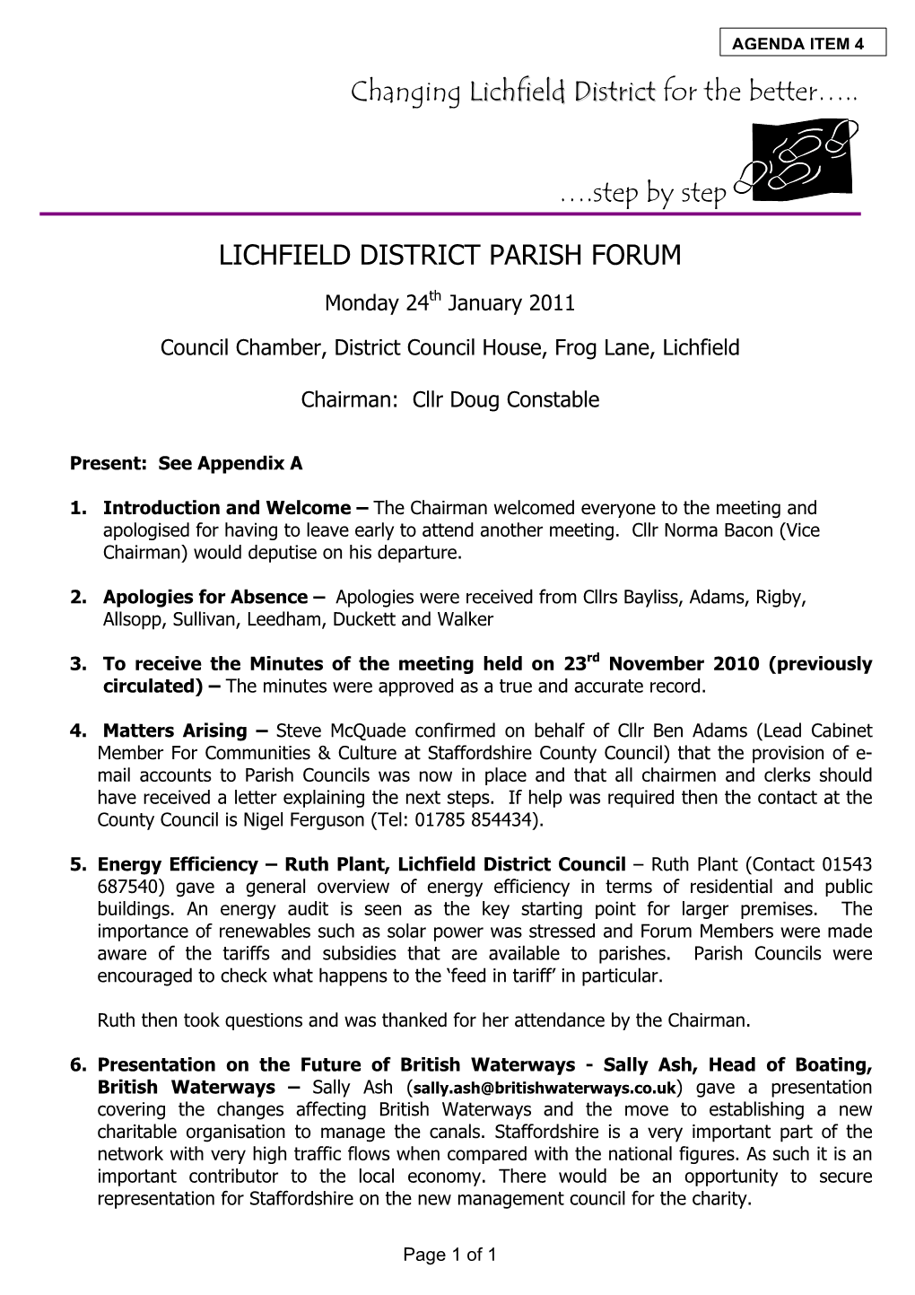 Changing Lichfield District for the Better…