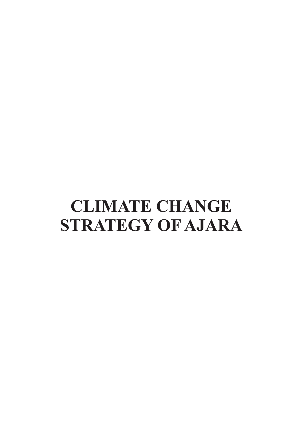 Climate Change Strategy of Ajara