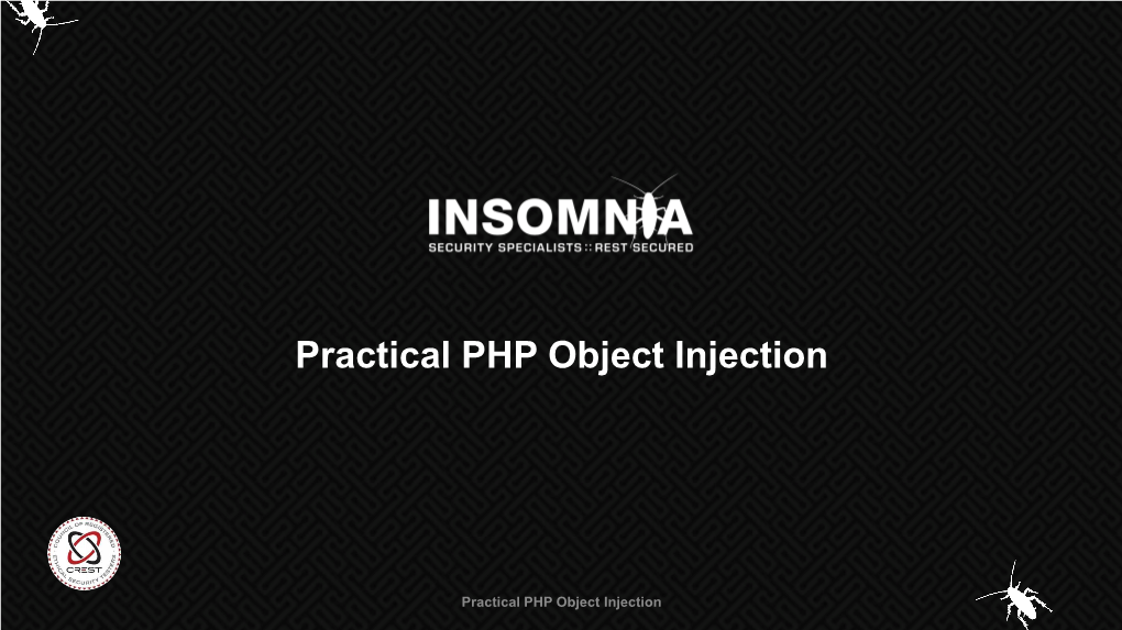 Practical PHP Object Injection