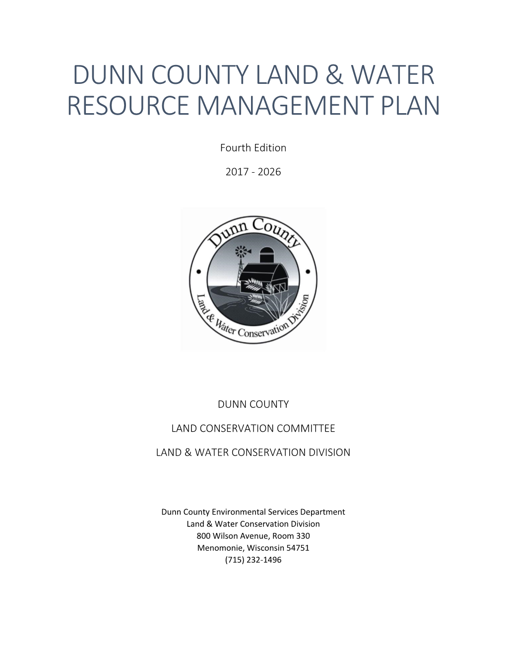 Land & Water Resource Management Plan (2017-2026)
