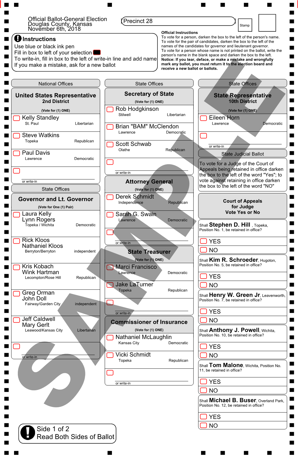 Side 1 of 2 Read Both Sides of Ballot