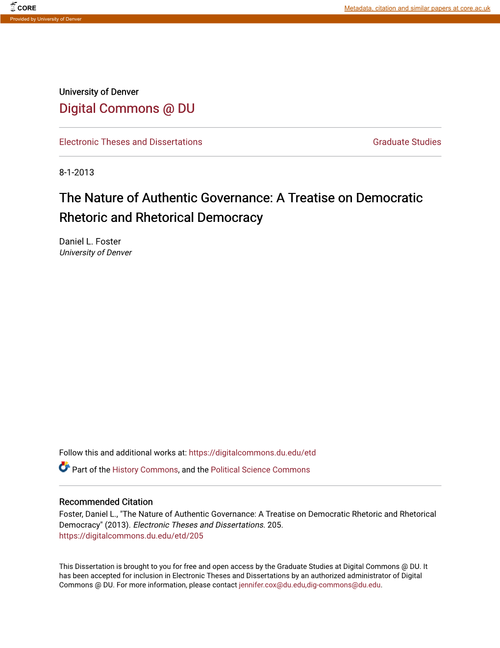 A Treatise on Democratic Rhetoric and Rhetorical Democracy