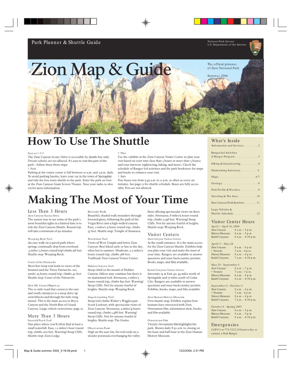 Zion Map & Guide