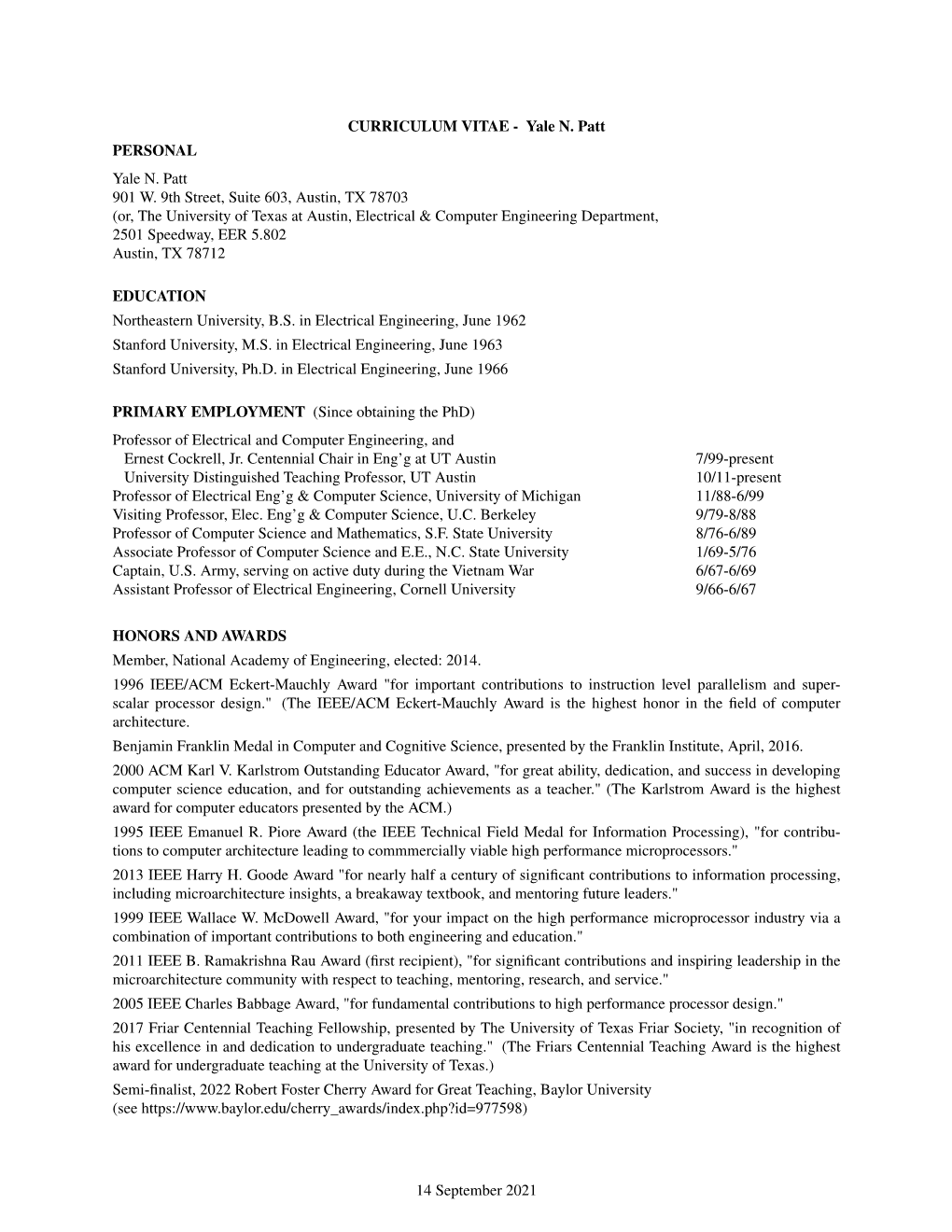 CURRICULUM VITAE - Yale N