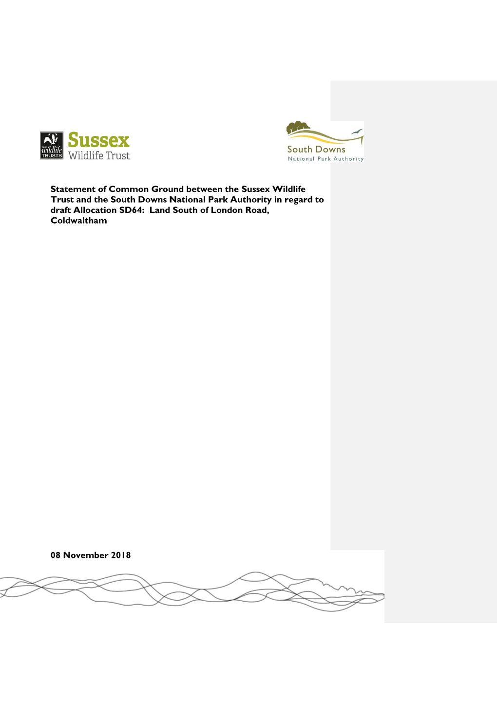 Statement of Common Ground Between the Sussex Wildlife Trust