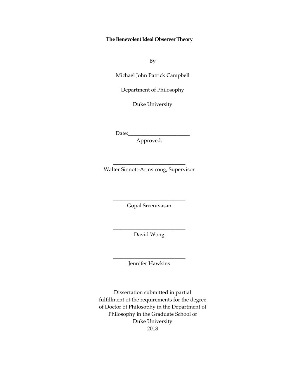 Duke University Dissertation Template