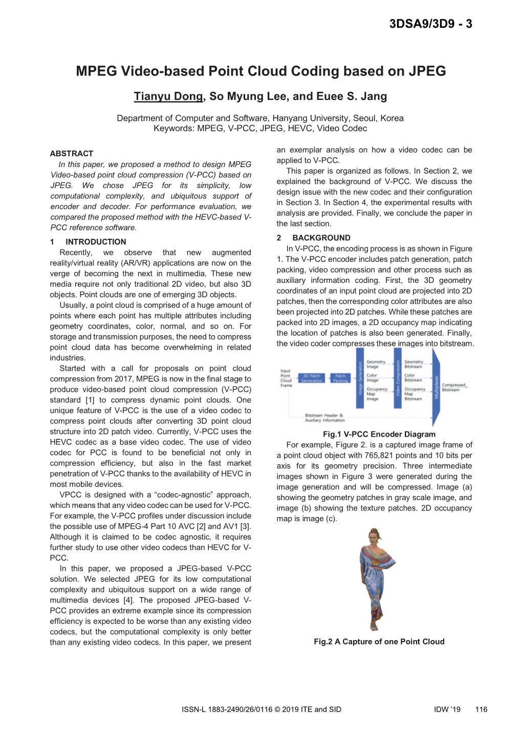 MPEG Video-Based Point Cloud Coding Based on JPEG