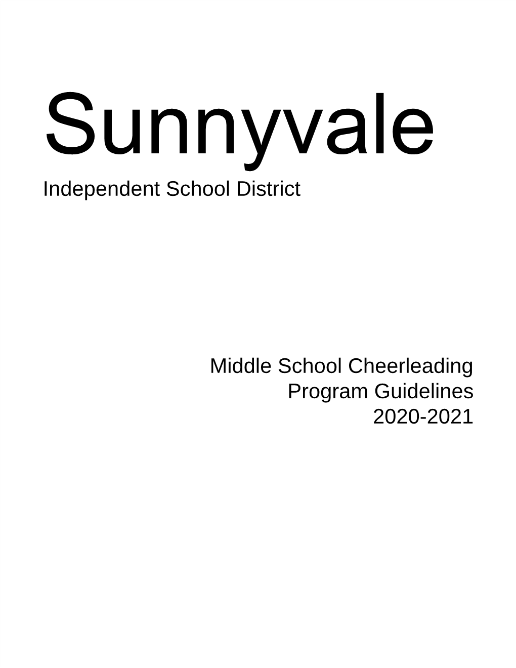 Independent School District Middle School Cheerleading Program