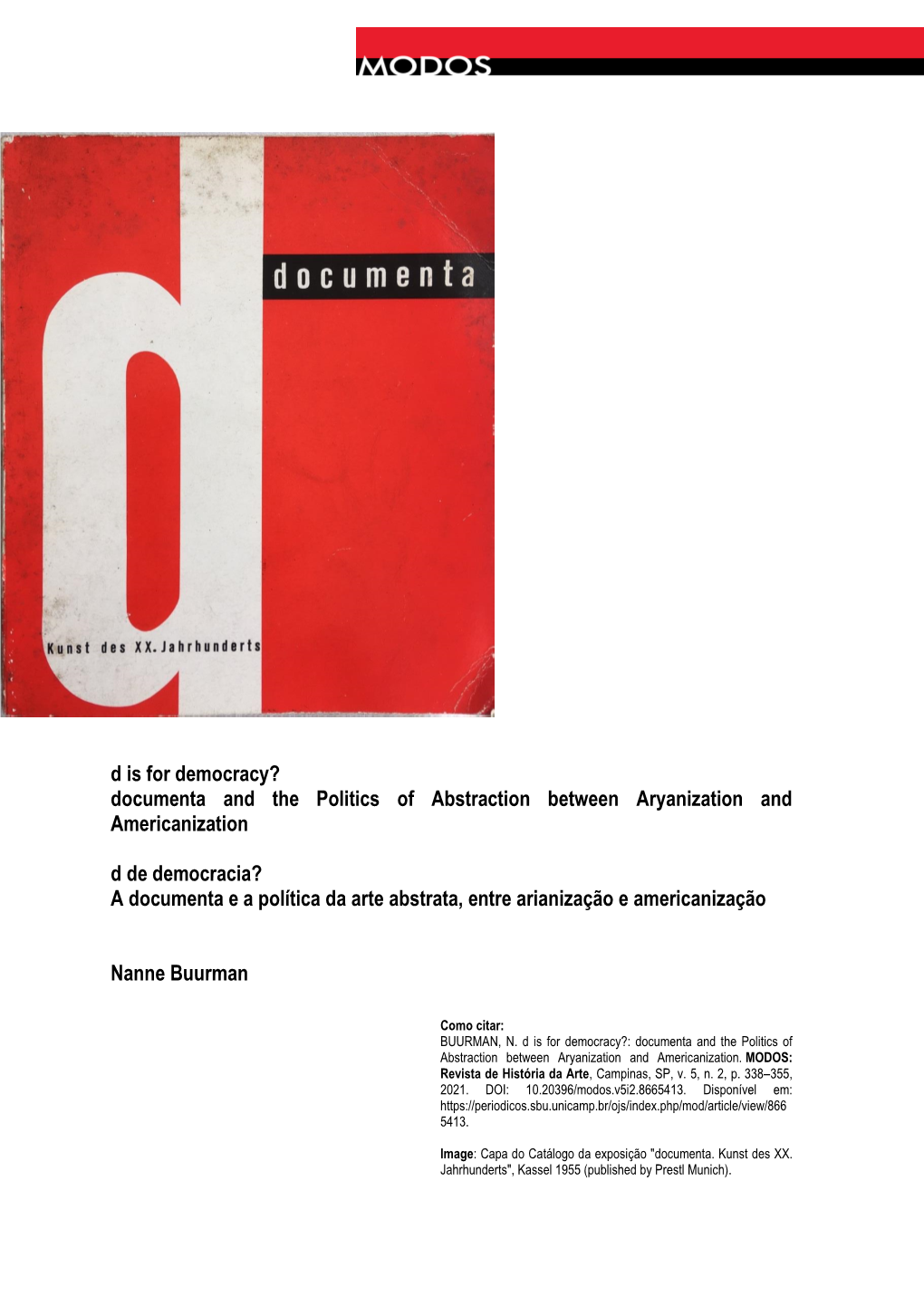 D Is for Democracy? Documenta and the Politics of Abstraction