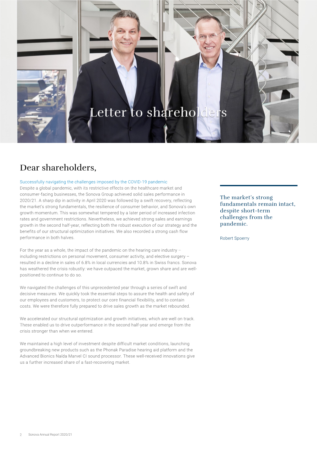 Letter to Shareholders